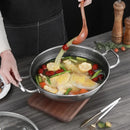 Ljojo 32cm Stainless Steel Non Stick Wok Pan Durable Induction Gas Stove Pot