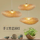 Southeast Asian Bamboo Chandelier Tea RoomHome Creative Living Room Bedroom Corridor Restaurant Chandelier Straw Hat Bamboo Lamp