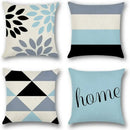 Ljojo Light Blue Linen Cushion Cover - 40x40 to 60x60 Pillowcase