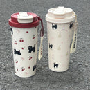 Cute Cherry Cat Water Bottle Tumbler with Straw - Ljojo Brand