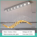Modern Green Stone Glass LED Pendant Lights - Ljojo Chandeliers for Living Room Villa Hotel Decor
