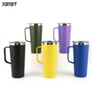 Ljojo 24oz Double Wall Coffee Tumbler with Handle Lid Stainless Steel Insulated Cup