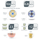 Ljojo 48-Piece Jasmin Porcelain Dinnerware Set with Plate, Bowl, and Mug