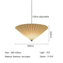 Ljojo Japanese Style Wabi Sabi Umbrella Pendant Lamp Rice Paper Chandelier E27 Lighting