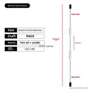 Ljojo LED Floor Lamp Acrylic Long Line Light Black Modern Minimalism Bedroom Decor
