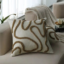 Ljojo 45x45cm Line Tufted Chenille Pillow Cover for Indoor Living Room Sofa
