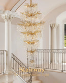 Large Crystal Ceiling Chandelier for Living Room - Glamorous Loft Lighting by Ljojo