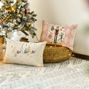 Ljojo Merry Winter Holiday Party Cushion Cover Sofa Linen Waist Pillow Cover