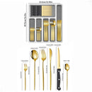 Ljojo 48pc Stainless Steel Tableware Set Knife Fork Spoon Dessert Steak Knife