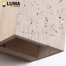 Ljojo Yellow Travertine Outdoor Wall Lamp Waterproof Sconce for Courtyard & Hallway