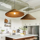 Vintage Rattan Pendant Lights Hand Knitted Wicker Ceiling Lamps for Dining Room Kitchen by Ljojo