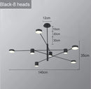 Ljojo Modern Rotate LED Chandelier for Living Room Dining Office Black Pendant Lights