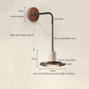 Ljojo LED Wall Lights Yellow Travertine Mid Century Modern Bedside Lamps