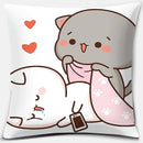 Cute Mocha Mochi Peach Cat Pillowcase for Sofa and Car Decor, Home by Ljojo, 45x45cm