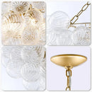 Ljojo Luxury Glass Chandelier Pendant Lamp with E14 Bulb