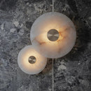 Ljojo Marble LED Wall Light: Modern Round Brass Sconce for Luxe Decor