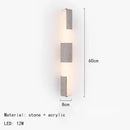Art Deco LED Wall Lamp Dimmable Natural Stone White Acrylic for Living Room by Ljojo