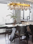 Ljojo Luxury Crystal LED Pendant Chandelier for Living Room Decor
