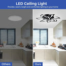 Ljojo Lotus LED Ceiling Lamp - Dimmable Warm/Cold Light, Remote Control, Decorative Art Lighting