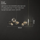 Ljojo Metal Glass Bubble Chandelier Modern Lighting Fixture Dining Room Kitchen Home Decor