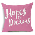 Ljojo Letter Print Pillow Case 45x45 cm Linen Cushion Cover for Home Decor
