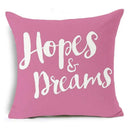 Ljojo Letter Print Pillow Case 45x45 cm Linen Cushion Cover for Home Decor