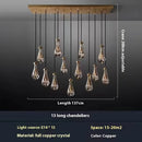 Ljojo Modern E14 Water Droplets Crystal Chandelier for Living Rooms and Hotels