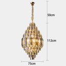 Ljojo Luxury Crystal Living Room Chandelier - Modern Stair Pendant Lamp Indoor Lighting