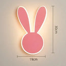 LED Pink Rabbit Sconce Wall Lamp Children's Bedroom Decorative Light by Ljojo