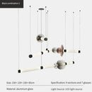 Ljojo Luna Glass Tube Chandelier LED Lamp - Modern Italian Design for Bedroom and Living Room