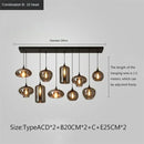 Modern Smoky Gray Glass Chandelier for Dining Kitchen Living Room Ljojo Nordic Pendant Light