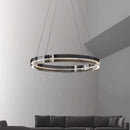 Ljojo Modern Glass Circle Led Chandeliers Dimmable Pendant Lights for Living Room