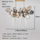 Gold LED Glass Hanging Chandelier - European High-end Ceiling Decor by Ljojo