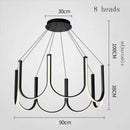 Ljojo Modern U Shape Ceiling Led Chandeliers for Living Room Luxury Home Decor Fixture