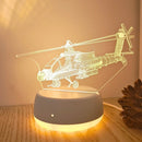 Ljojo 3D Helicopter Night Light Mini Tabletop Ambient Decor for Bedroom - Creative Room Decoration