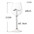 Ljojo 10oz 3D Shark Red Wine Goblet Cup in Pink, White, Blue, Grey
