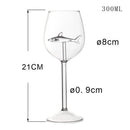 Ljojo 10oz 3D Shark Red Wine Goblet Cup in Pink, White, Blue, Grey
