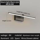 Ljojo LED Wall Lamp Waterproof Makeup Mirror Light White Black Aluminum Sconces