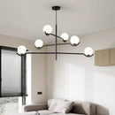Ljojo LED Glass Ball Chandelier: Modern Minimalist Dining Room Hanging Lamp