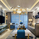 Ljojo LED Glass Ball Chandelier Earth Pendant Lamp - Artistic Circular Hanging Lights