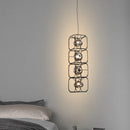 Art Deco Gray Glass Chandelier Black Metal Pendant Lamp For Hotel Hall by Ljojo