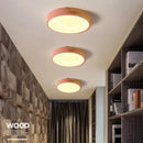 Ljojo Macaron Nordic LED Ceiling Light - Wooden Living Room Bedroom Dining Lamp