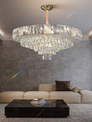 Nordic Luxury Clear Crystal Chandelier Hanging Lamps Dining Table - Ljojo