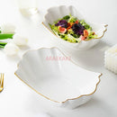 Ljojo 400ml Gold Phoenix Tail Ceramic Bowl for Soup, Pasta, Salad, and More
