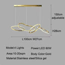 Ljojo LED Pendant Light Stainless Steel Modern Chandelier for Dining Kitchen Island