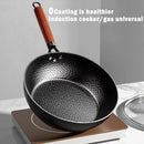 Ljojo 28cm Iron Frying Wok Pan, Handmade Cast, Gas Stove Kitchen Cookware