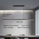Ljojo Black Aluminum Hanging Lamp Modern LED Square Pendant Light for Home Loft Decor