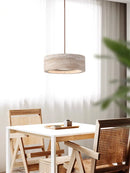 LED Pendant Light: Yellow Cave Stone Wabi Sabi Style Bedside Retro Cream Fixture by Ljojo