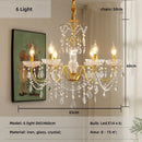 Ljojo Lustre European Crystal Chandelier French Gold Candle Pendant Lights for Home Decor