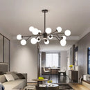 Nordic Tree Branch LED Chandelier Glass Ball Lampshade Black Gold for Bedroom Living Room Ljojo